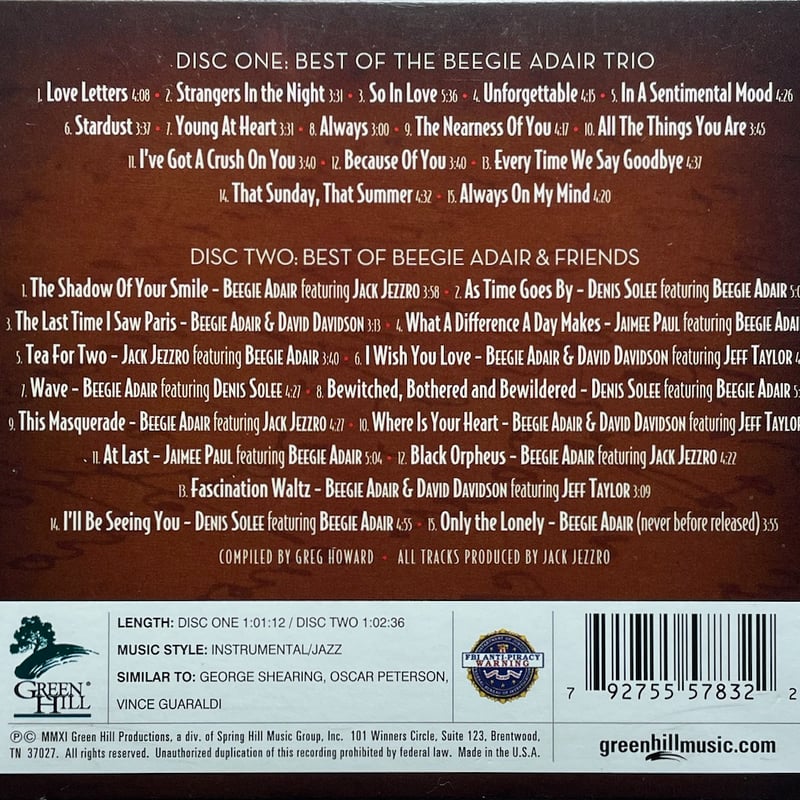 ビージー・アデール/Beegie Adair/Love Letters: The Beegie