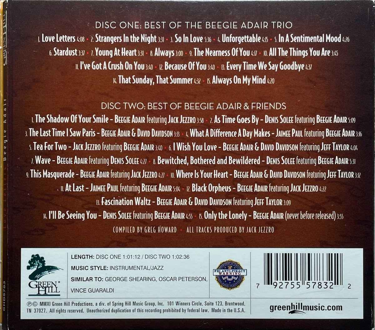 ビージー・アデール/Beegie Adair/Love Letters: The Beegie