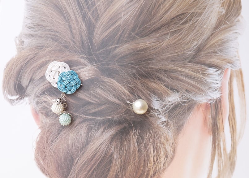 【No.15】   クリーム パステルカラー ヘアバトン ★ つぶつぶパールの水引ヘアバトン | Bloom beauty bar