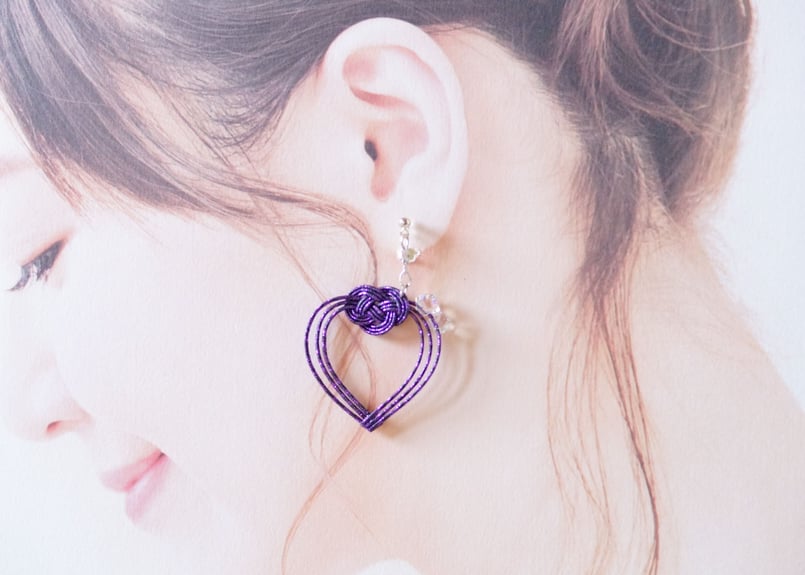 ハートの水引耳飾り | Bloom beauty bar