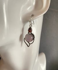 ピアス【 シルバー × ピンク 】金具交換可能 イヤリング  アクセサリー オリエタル ボヘミアン 雑貨 かわいい プレゼント