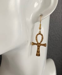 ピアス【 ゴールド × アンククロス 小 】金具交換可能 イヤリング  エジプト十字架 アクセサリー オリエタル  雑貨 かわいい プレゼント