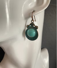 ピアス【 ブルー × トルコ石 】金具交換可能 イヤリング ターコイズ  天然石 アクセサリー オリエタル ボヘミアン 雑貨 かわいい プレゼント アクセサリー