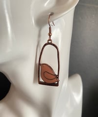 ピアス【 ピンクゴールド × バードゲージ 】金具交換可能 イヤリング   アクセサリー オリエタル  雑貨 かわいい プレゼント