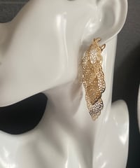 イヤリング【 透かし彫 ひし形】金具交換可 ピアス  軽い オリエンタル  アクセサリー プレゼント ピアス  雑貨 インテリア