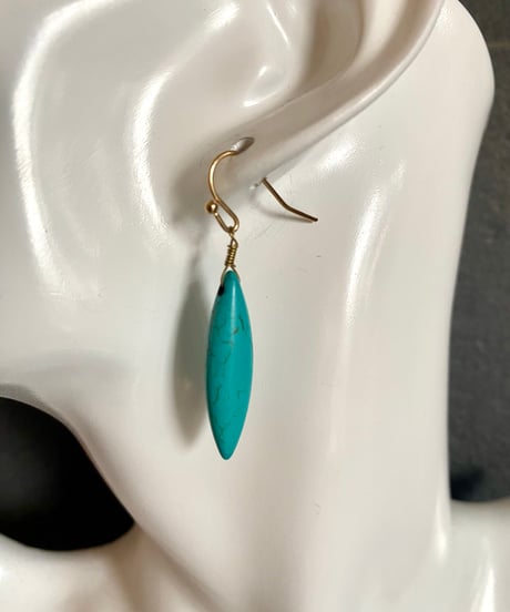 ピアス【 トルコ石 】金具交換可能 イヤリング ターコイズ  アクセサリー オリエタル ボヘミアン 雑貨 かわいい プレゼント アクセサリー