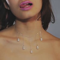 snowman pearl drape necklace