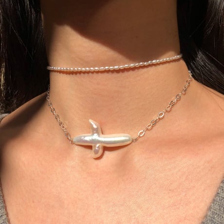 Cross Pearl Necklace
