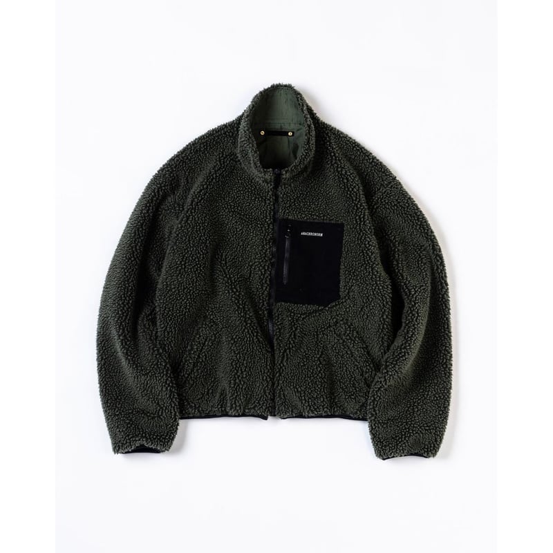 ANACHRONORM 2way ジャケット リバーシブル ANACHRONORM REVERSIBLE BOA JACKET OLIVE | MAROON