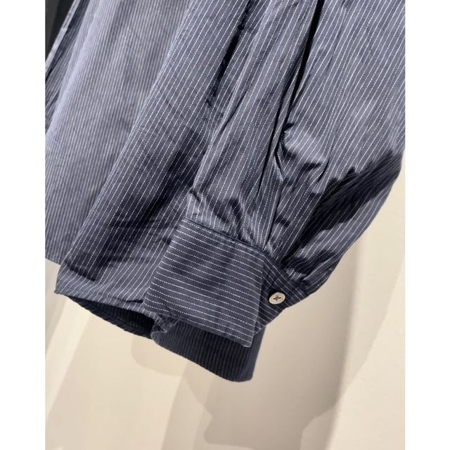 Porter Classic ネイビー ニューアーティストシャツ Size 2 PORTER CLASSIC】NEW ARTIST LINEN SHIRT -SLOW&STEADY