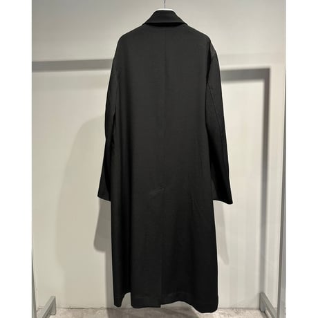 Y's for men WOOL GABARDINE COAT WITH STAND FRONT COLLAR