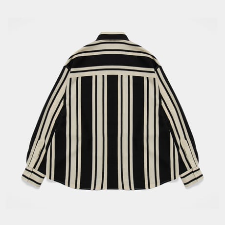 APPLEBUM  WOOLY TWILL STRIPE OVERSIZE L/S SHIRT