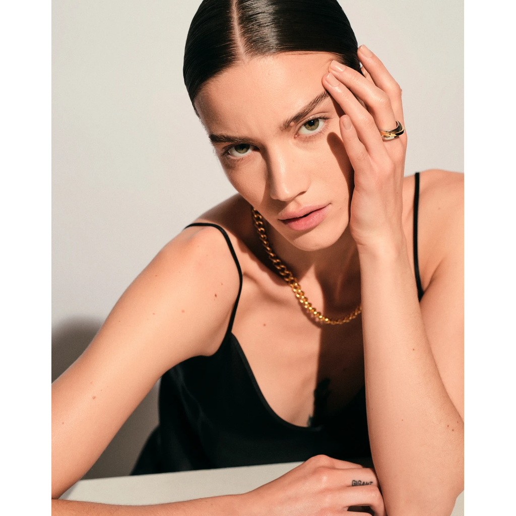 TOM WOOD Orb Ring Slim Duo | MAROON