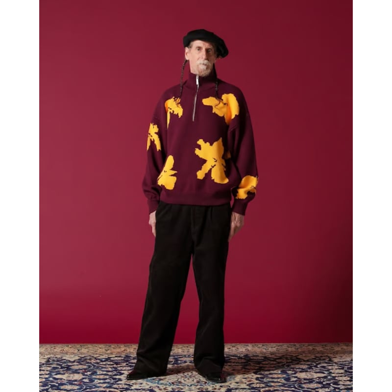 AMBERGLEAM Bicolor Half Zip Sweater | MAROON AMBERGLEAM Bicolor Half Zip Sweater | MAROON
