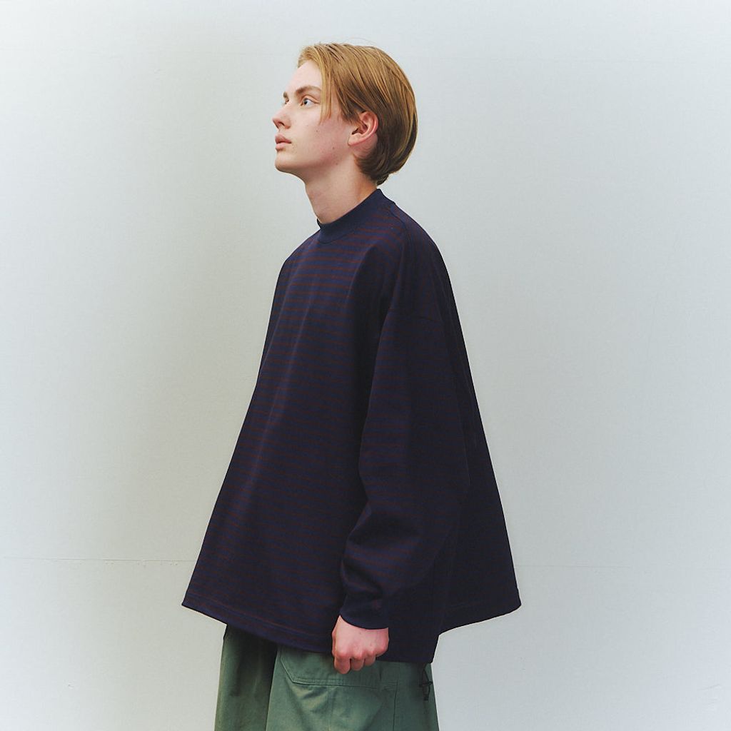 is-ness BALLOON STRIPES LONG SLEEVE T SHIRT | M