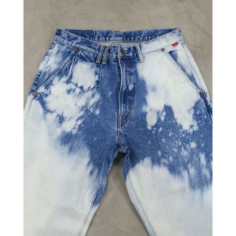 ANACHRONORM  AN286 BLEACH DESIGN 80's WIDE DENIM PANTS INDIGO