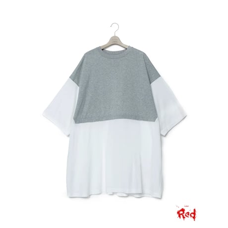 FUMITO GANRYU 2Way Mantle Tee - Gray X White