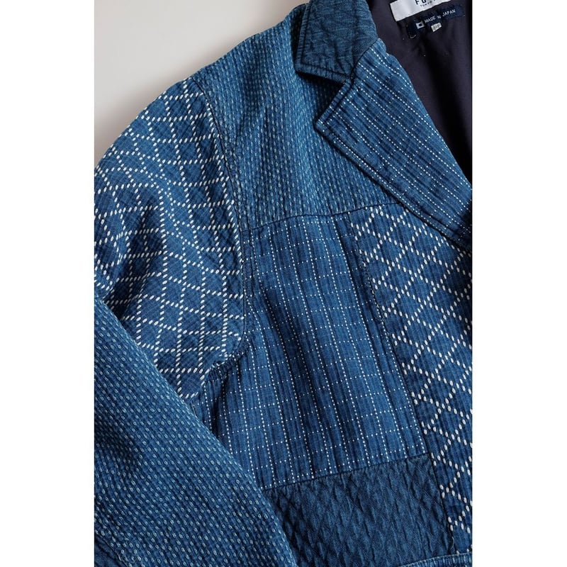 FDMTL PATCHWORK SPORT JACKET 3YR WASH | MAROON FDMTL PATCHWORK SPORT JACKET 3YR WASH | MAROON