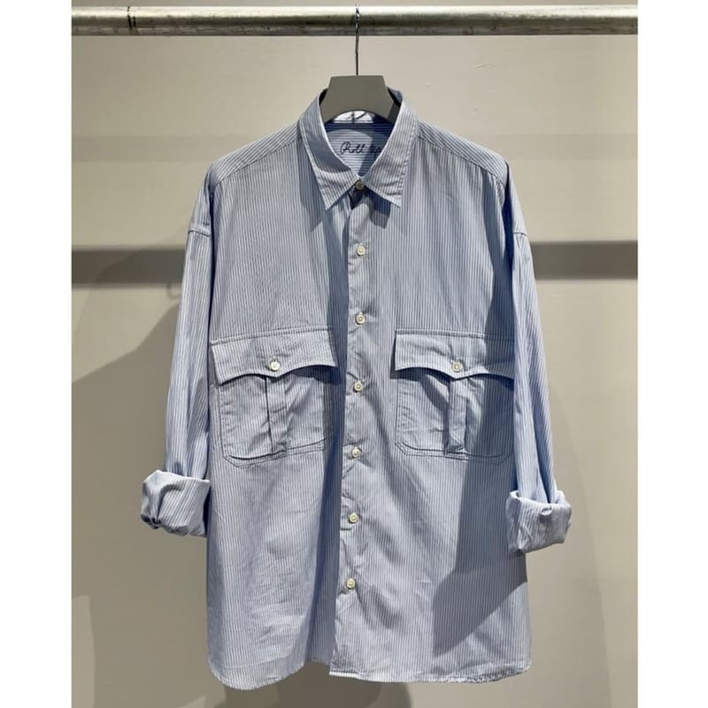 PORTER CLASSIC ROLL UP STRIPE SHIRT タグ付き PORTER CLASSIC ROLL UP STRIPE SHIRT | MAROON