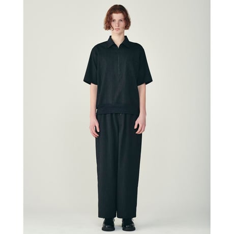 marka Wool seersucker / Wide Cylinder Fit Easy Pants