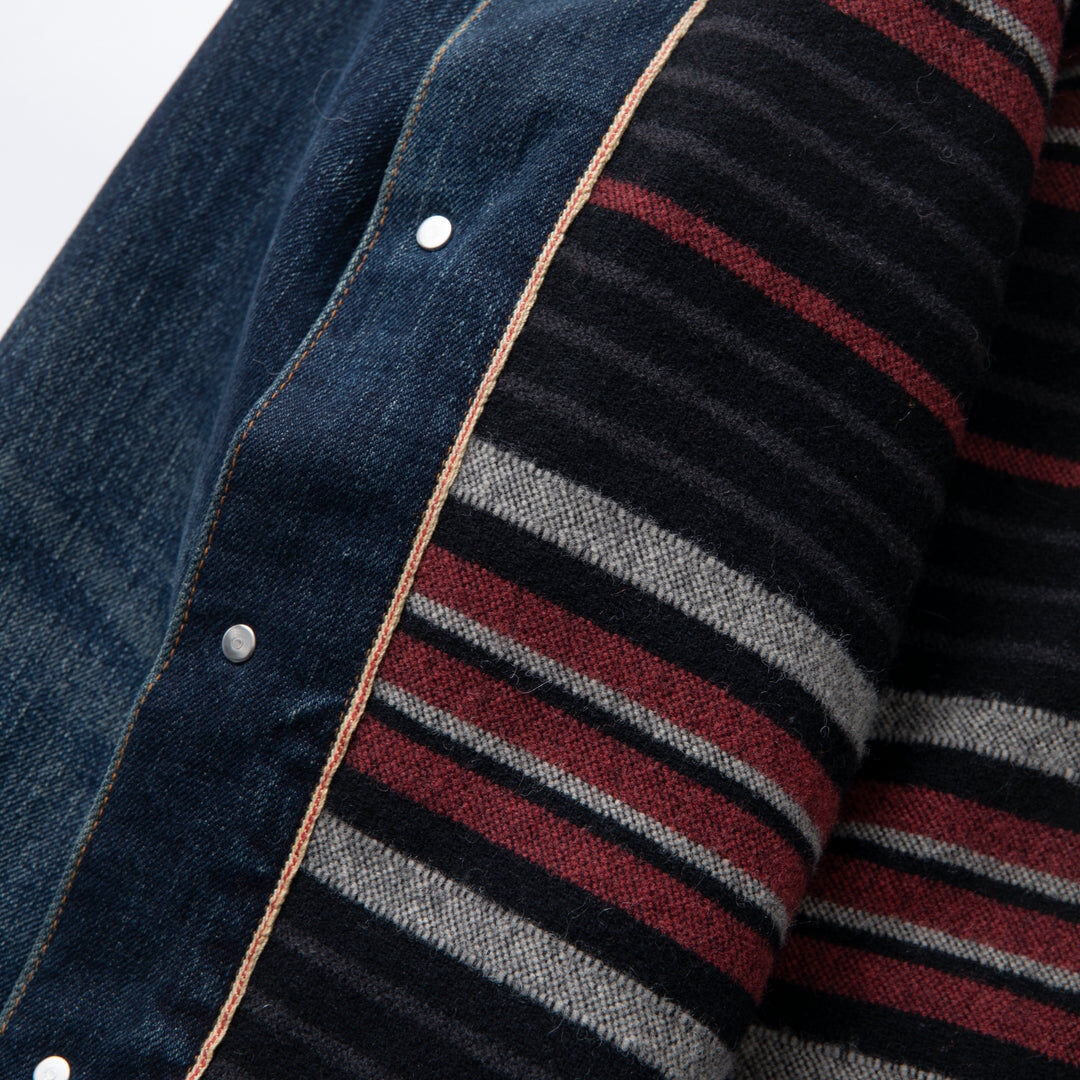 RATS BLANKET LINER DENIM JKT | MAROON RATS BLANKET LINER DENIM JKT | MAROON