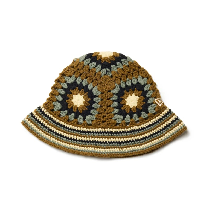 newera クロシェ ニットバケット  ブラック/ウォルナット/オリーブ NEW ERA クロシェ ニットバケット Croche ブラック/ウォルナット