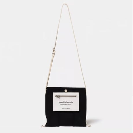 beautiful people lining logo pocket mini shoulder bag（black）