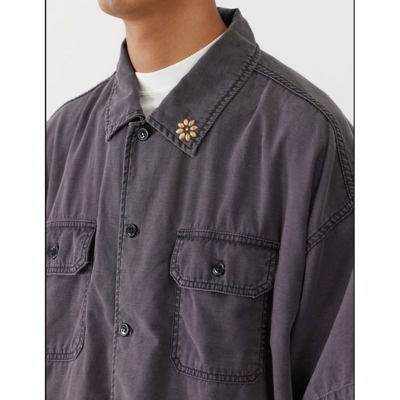 REMI RELIEF WIDE Military S/S SHIRT | MAROON REMI RELIEF WIDE Military S/S SHIRT | MAROON