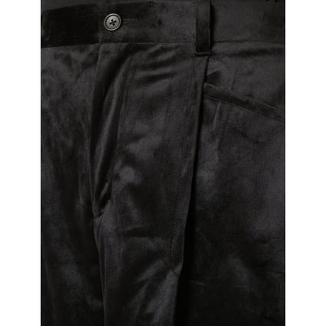 TAAKK DRAPED VELVET TUCK PANTS