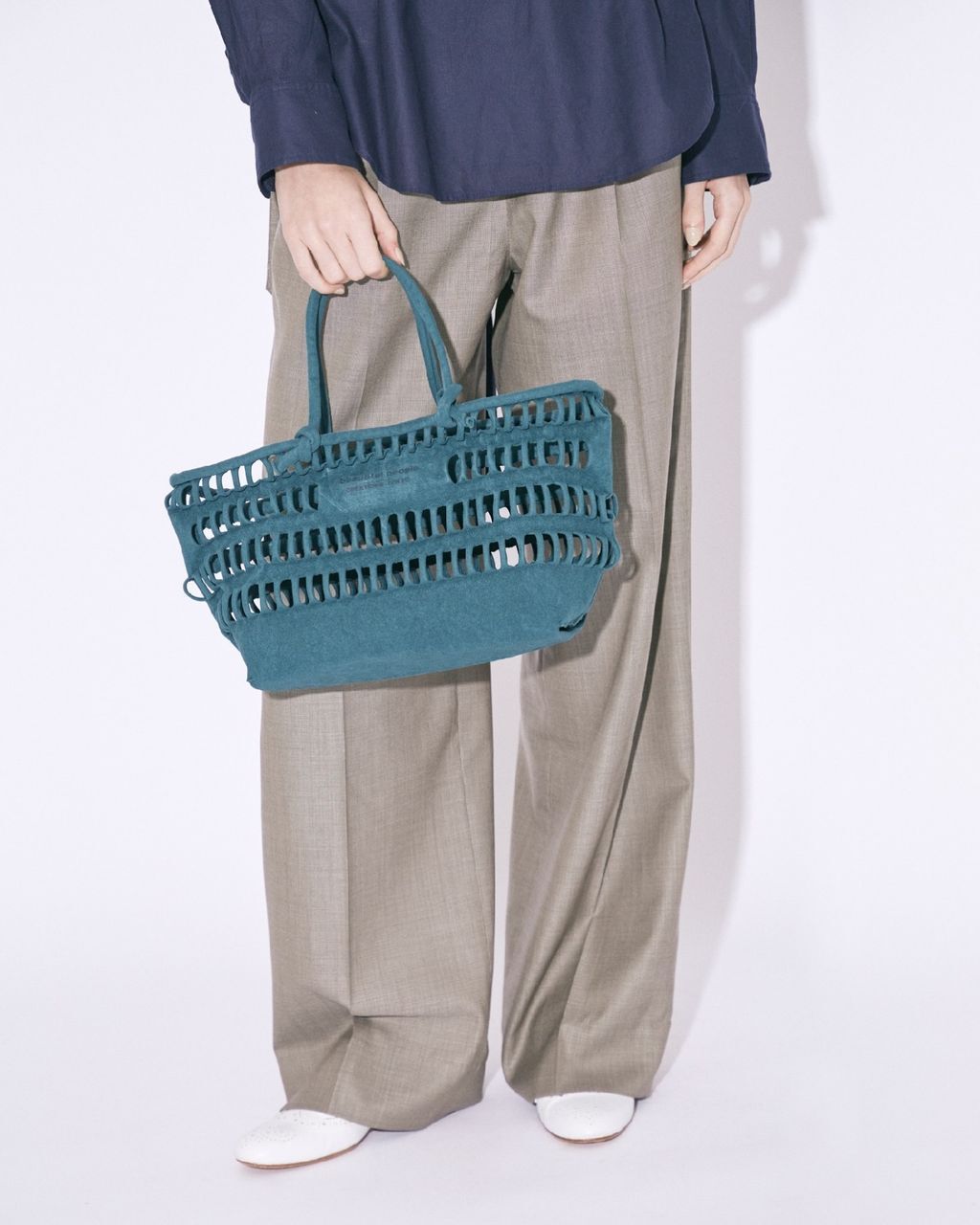 beautiful people konbu knit shopping busket bag