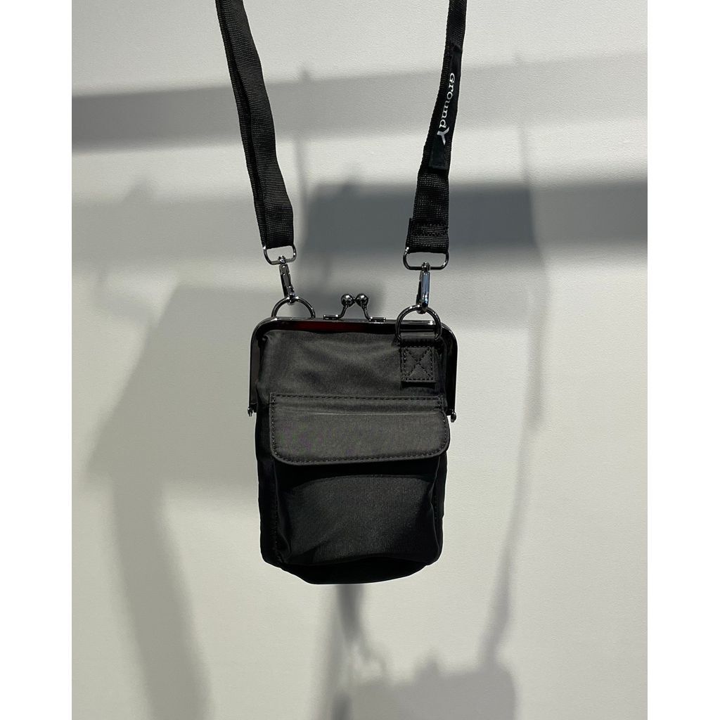 バッグ GroundY SHOULDER BAG WITH CLASP CLOSURE SHOULDER BAG WITH CLASP CLOSURE(FREE SIZE Black): Ground Y