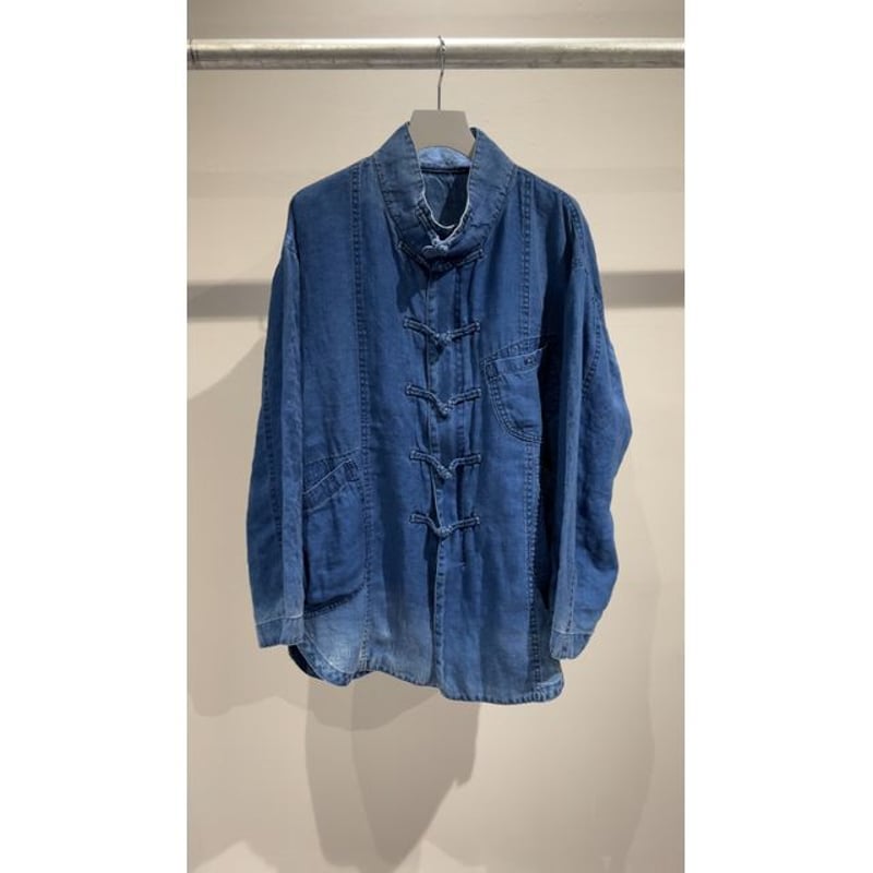 PORTER CLASSIC INDIGO LINEN CHINESE JACKET - IN PORTER CLASSIC INDIGO LINEN CHINESE JACKET - IN