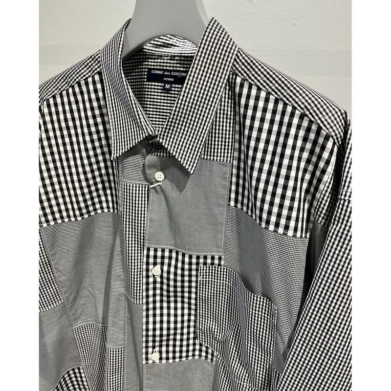 COMME des GARCONS HOMME ギンガムチェック パッチワーク シャツ COMME des GARCONS HOMME ギンガムチェック パッチワーク シャツ