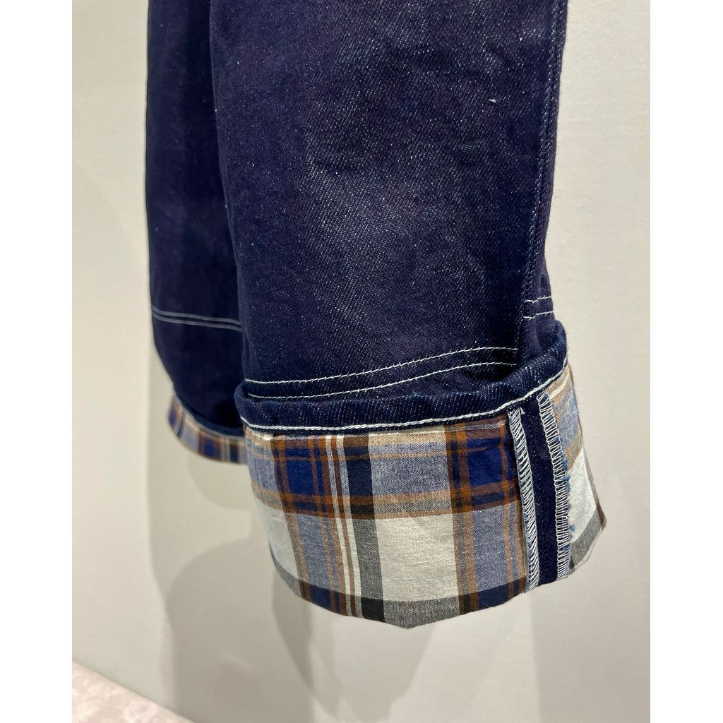 COMME des GARCONS HOMME コットンリネン デニムパンツ | MAROON