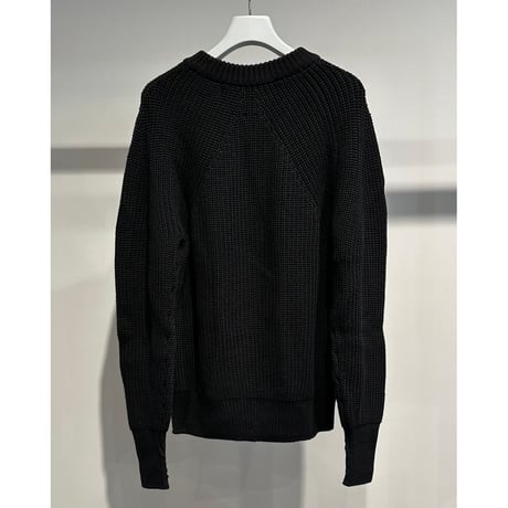 COMME des GARCONS HOMME BATONER W-NAME WOOL CREW NECK KNIT（BLACK）