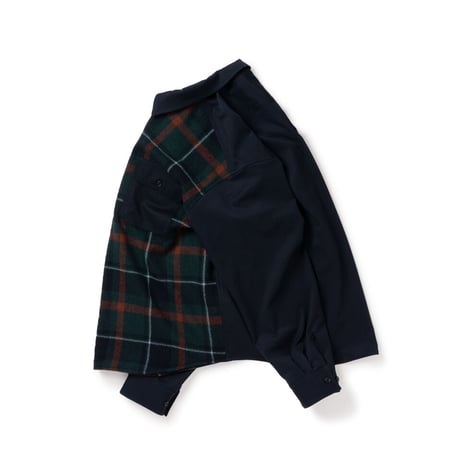 SON OF THE CHEES Half Zip Panel Check Shirt