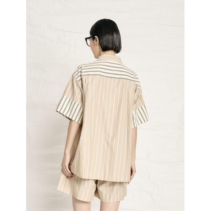 THOMAS MAGPIE P/Ten Stripe shirt | MAROON