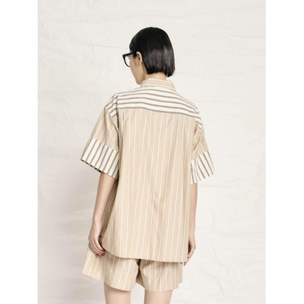 THOMAS MAGPIE P/Ten Stripe shirt | MAROON