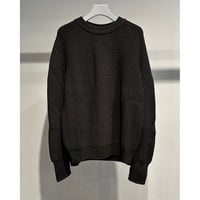 COMME des GARCONS HOMME BATONER W-NAME WOOL CREW NECK KNIT（BLACK）