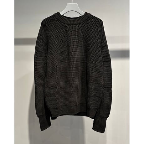 COMME des GARCONS HOMME BATONER W-NAME WOOL CREW NECK KNIT（BLACK）