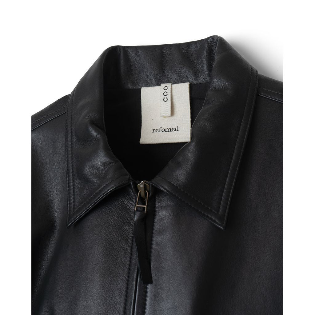 【新品、未使用】refomed 25ss CCU レザーワークジャケット refomed [ CCU LEATHER WORK JACKET ] BLACK | ロイド・エフ