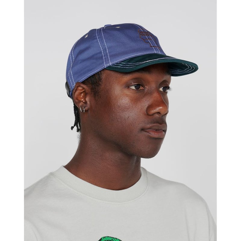 BRAIN DEAD WIRE BRIM 6 PANEL HAT - SLATE BLUE |