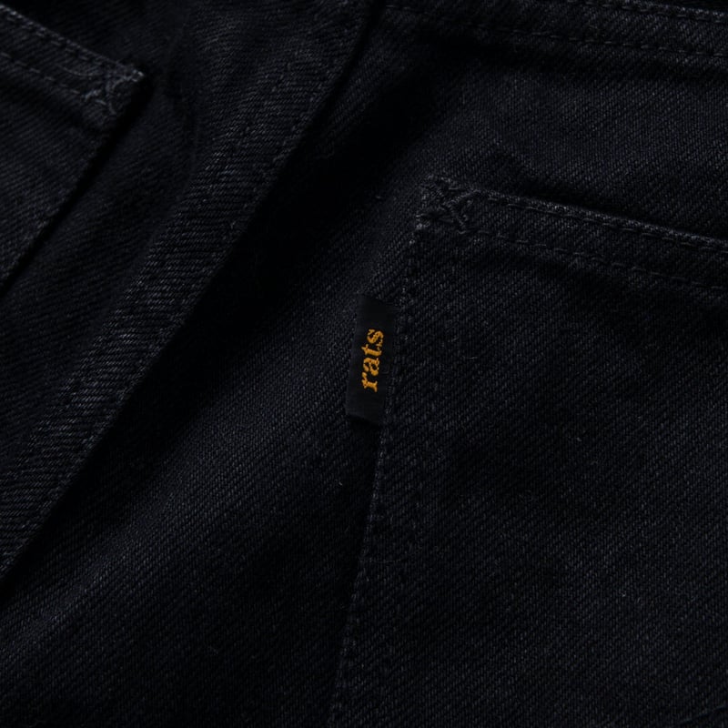 RATS BLACK DENIM PANTS STRAIGHT SILHOUETTE | MA...