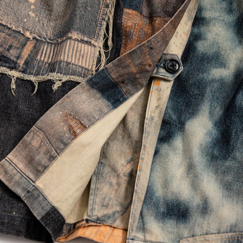 ANACHRONORM AN214 ARCHIVE DENIM COLLAGE COAT I...