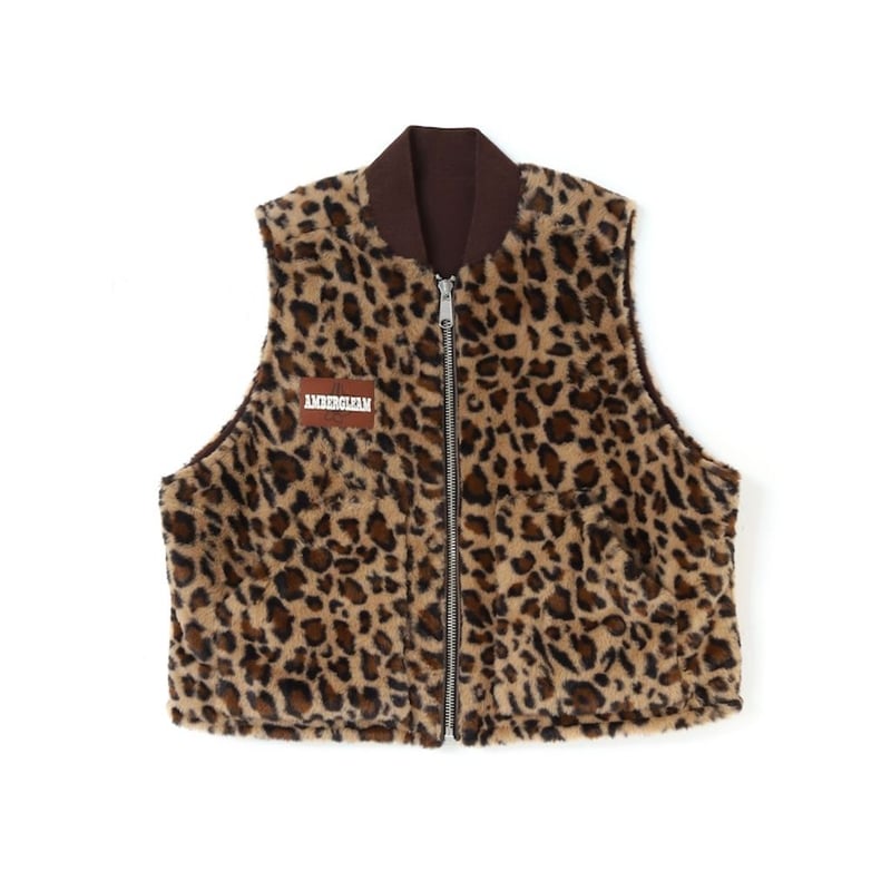 AMBERGLEAM Leopard Reversible Vest | MAROON