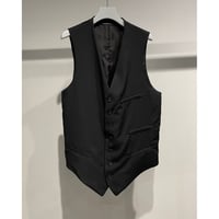 Y's for men WOOL GABARDINE ZIP POCKET VEST