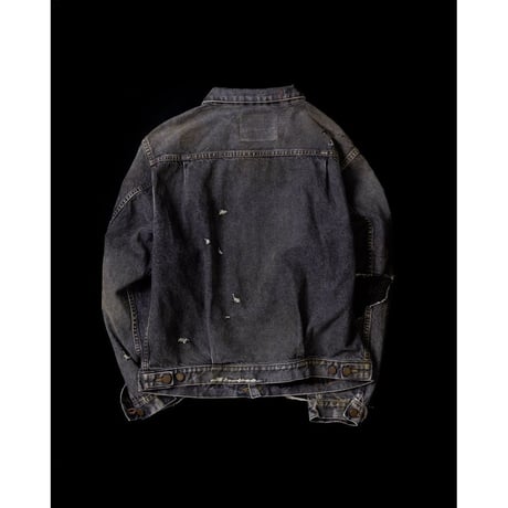 ANACHRONORM FRONT TUCK REMAKED BLACK DENIM JACKET BLACK (REMAKE)