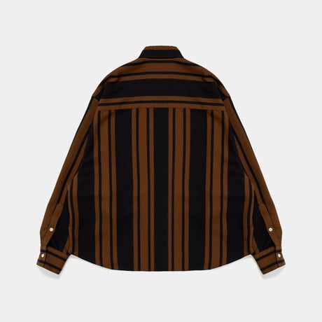 APPLEBUM  WOOLY TWILL STRIPE OVERSIZE L/S SHIRT