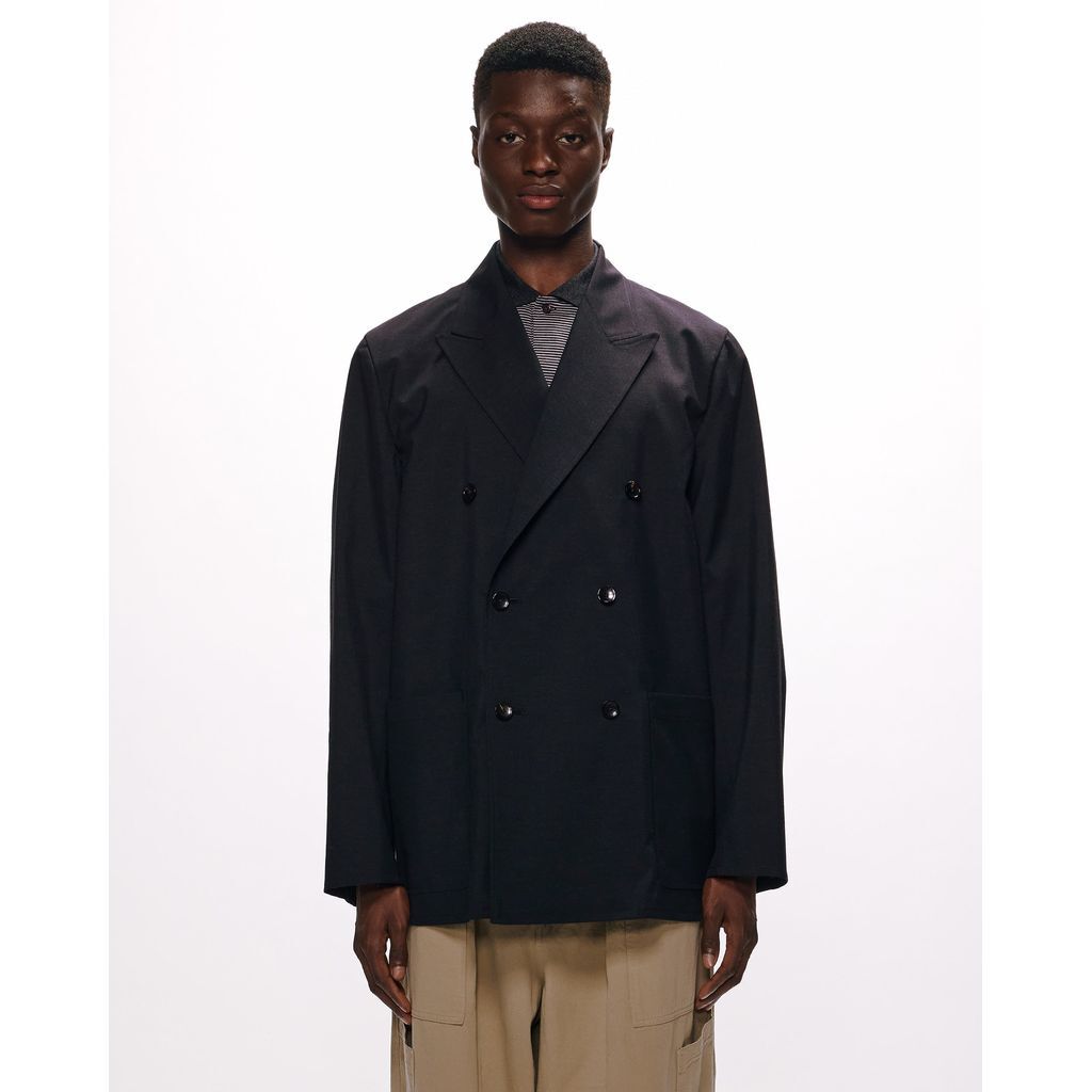 ジャケット・アウター MARKA LAPELLESS JACKET wool tropical 2 M LAPELLESS SHIRT JACKET WOOL MOHAIR TROPICAL - marka 「Area」