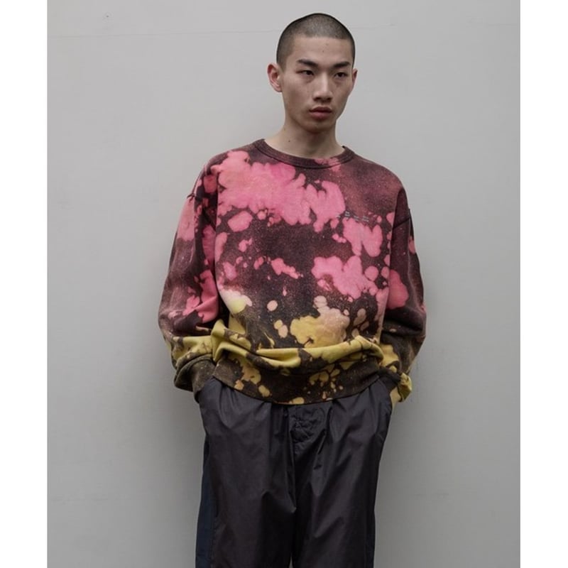 BAL YUKIDYE ロゴ タイダイ 長袖Tシャツ 2 BAL LOGO TIE DYE LS TEE by YUKIDYE | MAROON